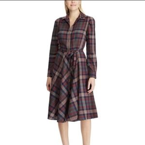 Chaps purple plaid dress
